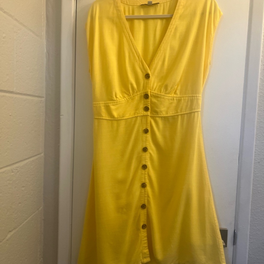 LOFT Sunny Yellow Midi Dress